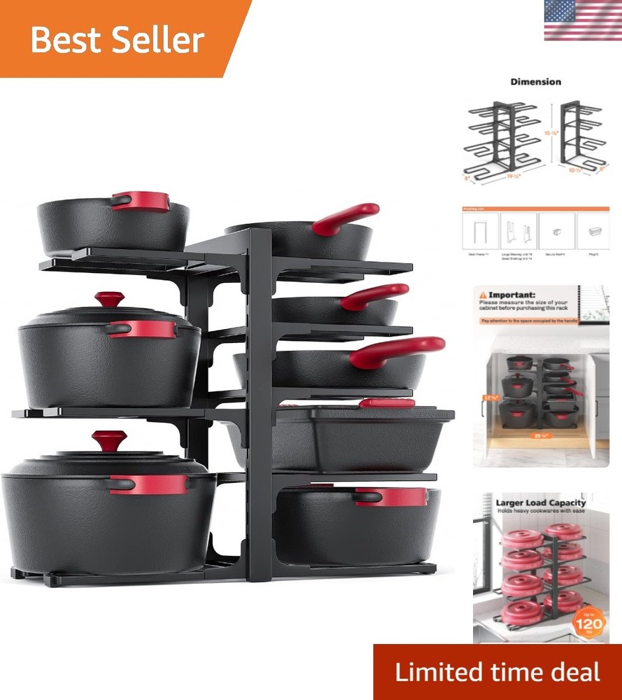 Heavy Duty Adjustable Pot Rack - Effortless Kitchen Organization Made Simple