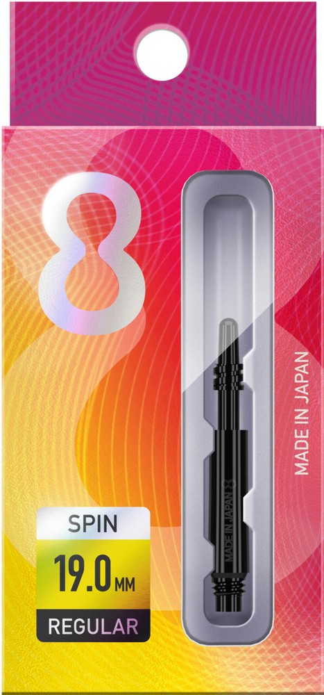 Target 8 Flight Spinning Shaft Short Black (19mm)