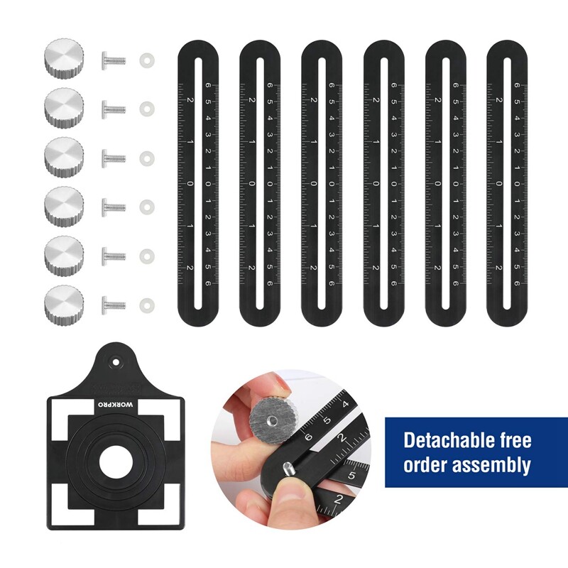 WORKPRO 10" Contour Gauge 6-Sided Angle Measuring Tool Combo Kit Angle Ruler Set