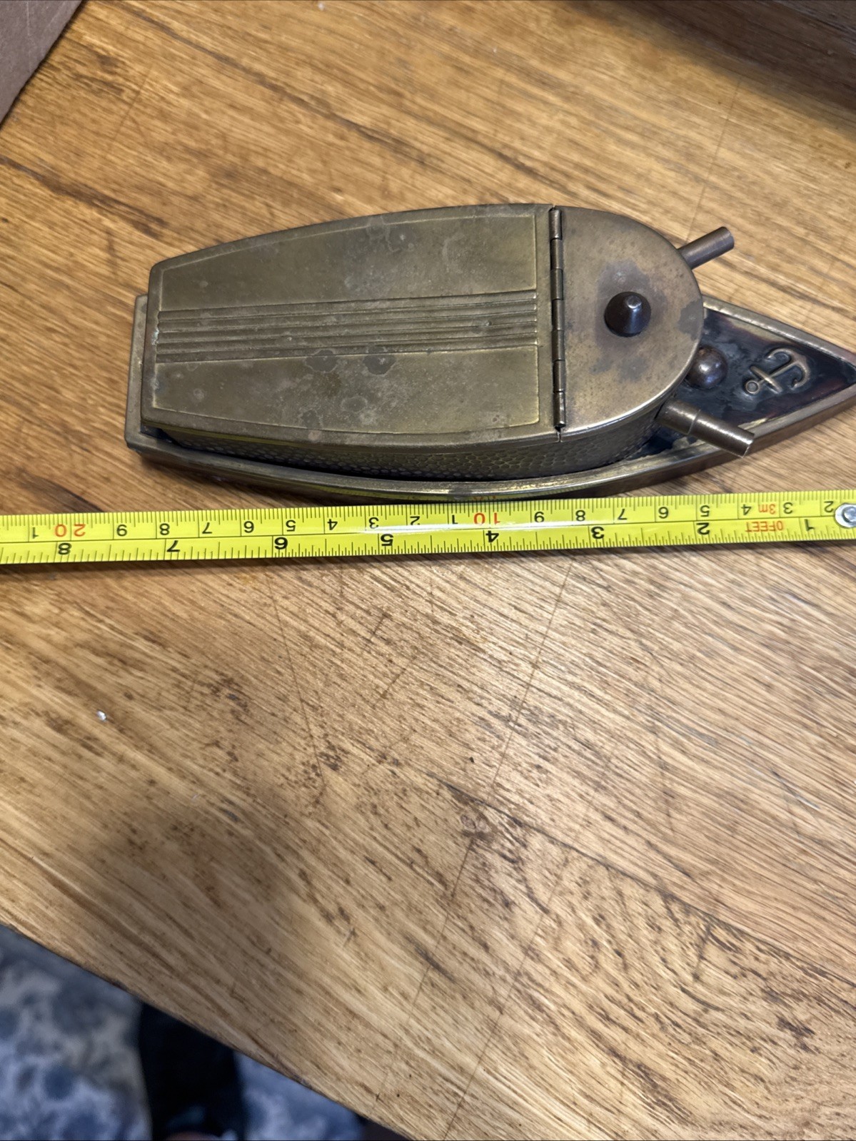 Snuff/Cigarette Box. U.S. Naval Gunboat Copper Dimpled. Rare WW1!! 1940’s