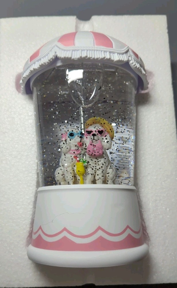 Poodle Glitter LED Snow Globe
