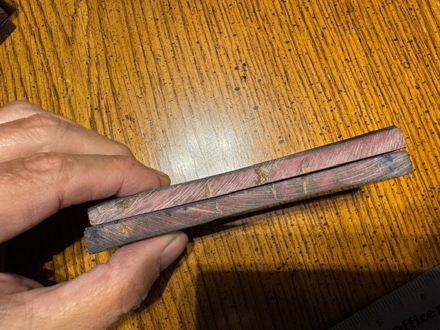 Pair of Beautiful deep Maroon leaf pattern Resin Knife Handle Blank Scale