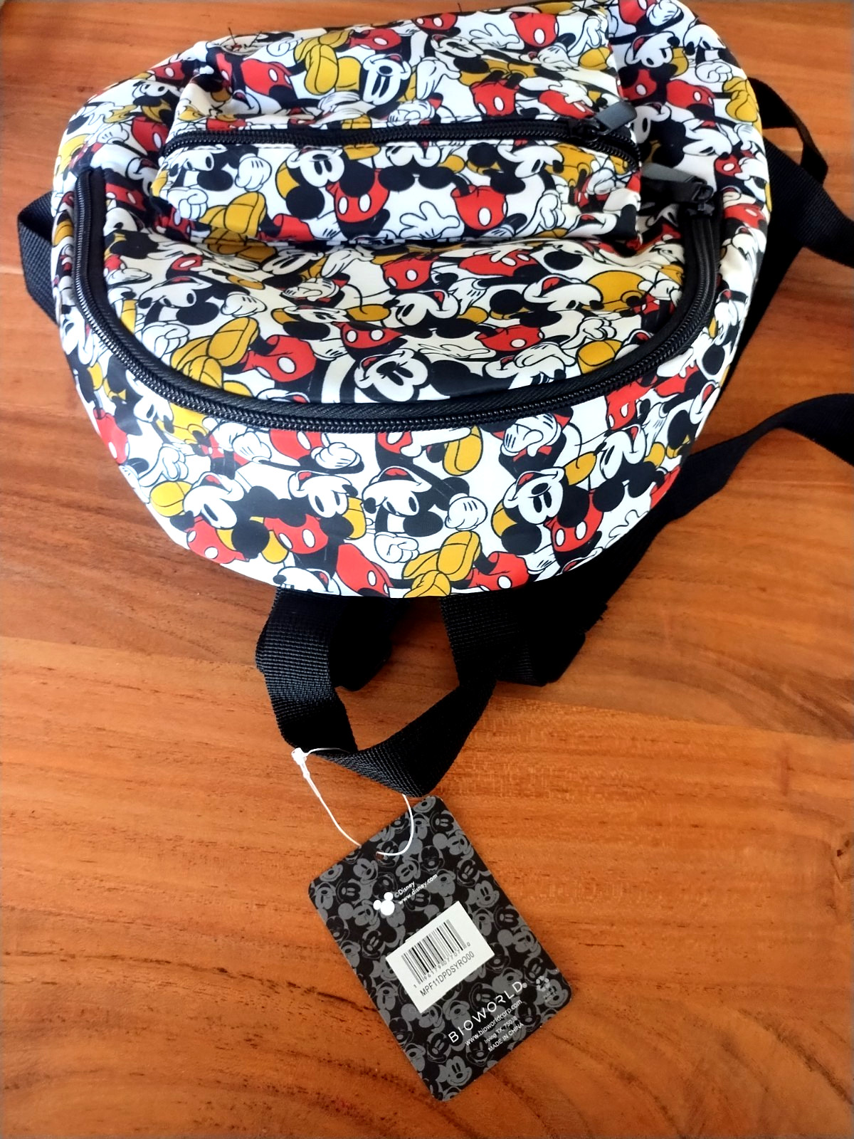 Bioworld Disney Mini Backpack All Over Multi-Color Mickey Mouse Print Nylon EUC