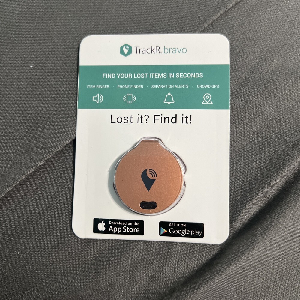 TrackR Bravo Lost Item Bluetooth Tracker Tag Android Apple - New -  Copper