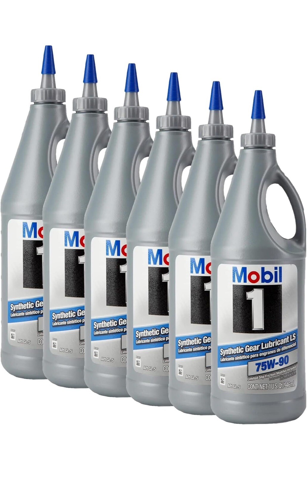Mobil1 1043611 Full Synthetic Gear Lubricant, 75W-90 Quart 6 PK