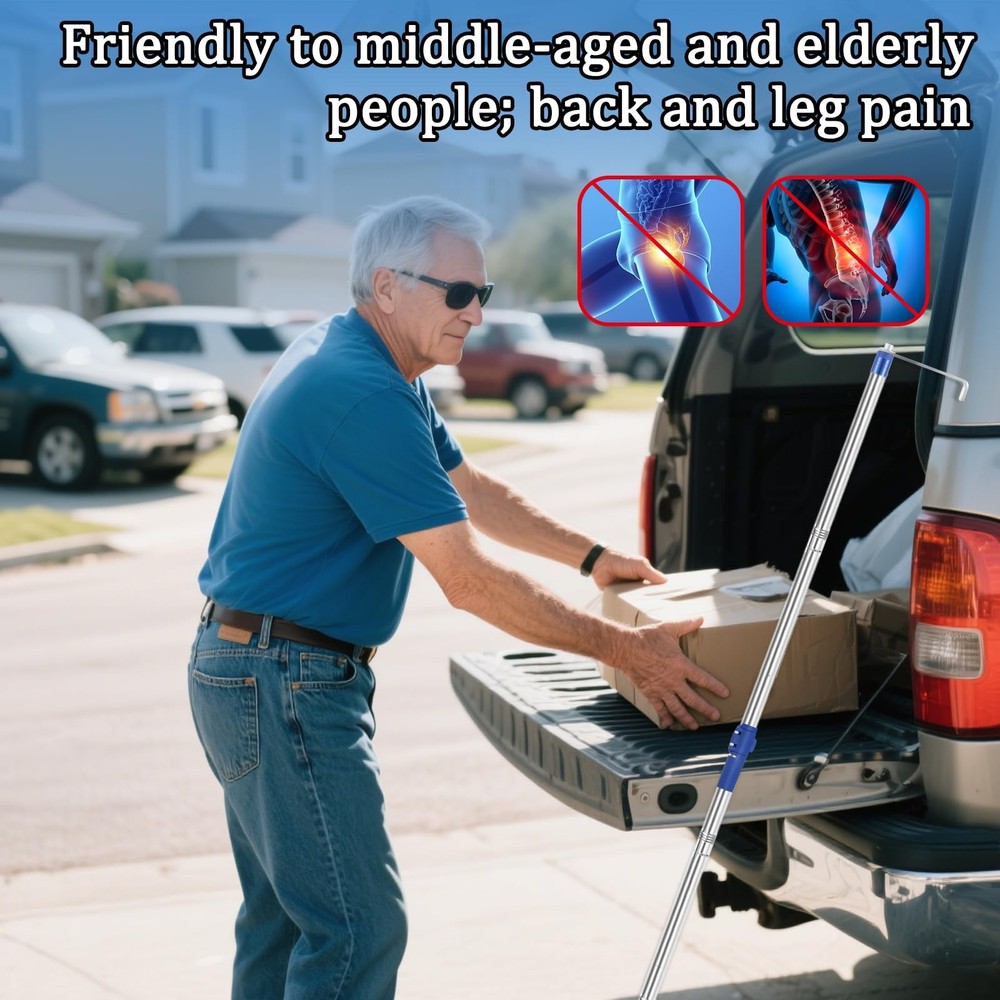 Trunk Bed Cargo Retrieval Hook Telescoping Cargo Grabber Reach Retrieval Tool