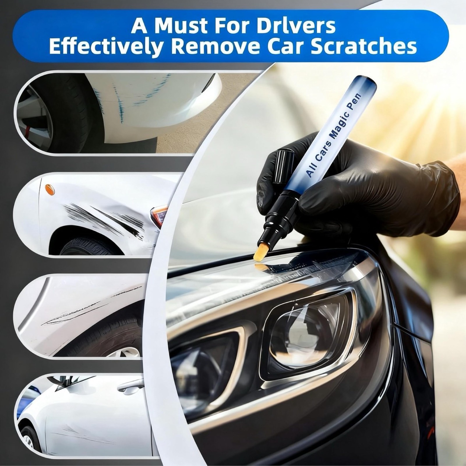 2 Pack All Cars Magic Pen Scratch Remover Clear Coat Repair Applicator Tool Set