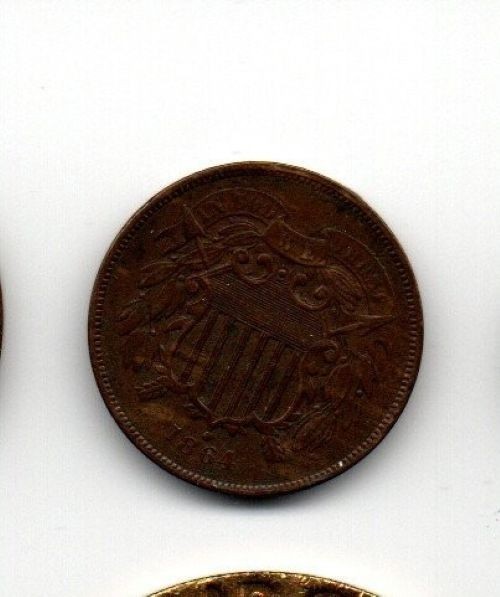 1864 Two Cent Piece XF