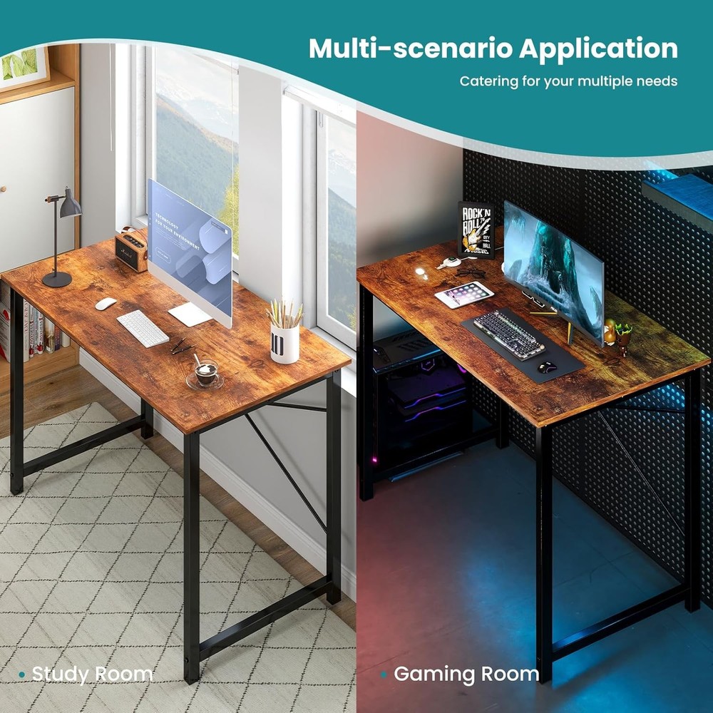 40 Inch Computer Home Office Desk Small Spaces Writing Work Study Student