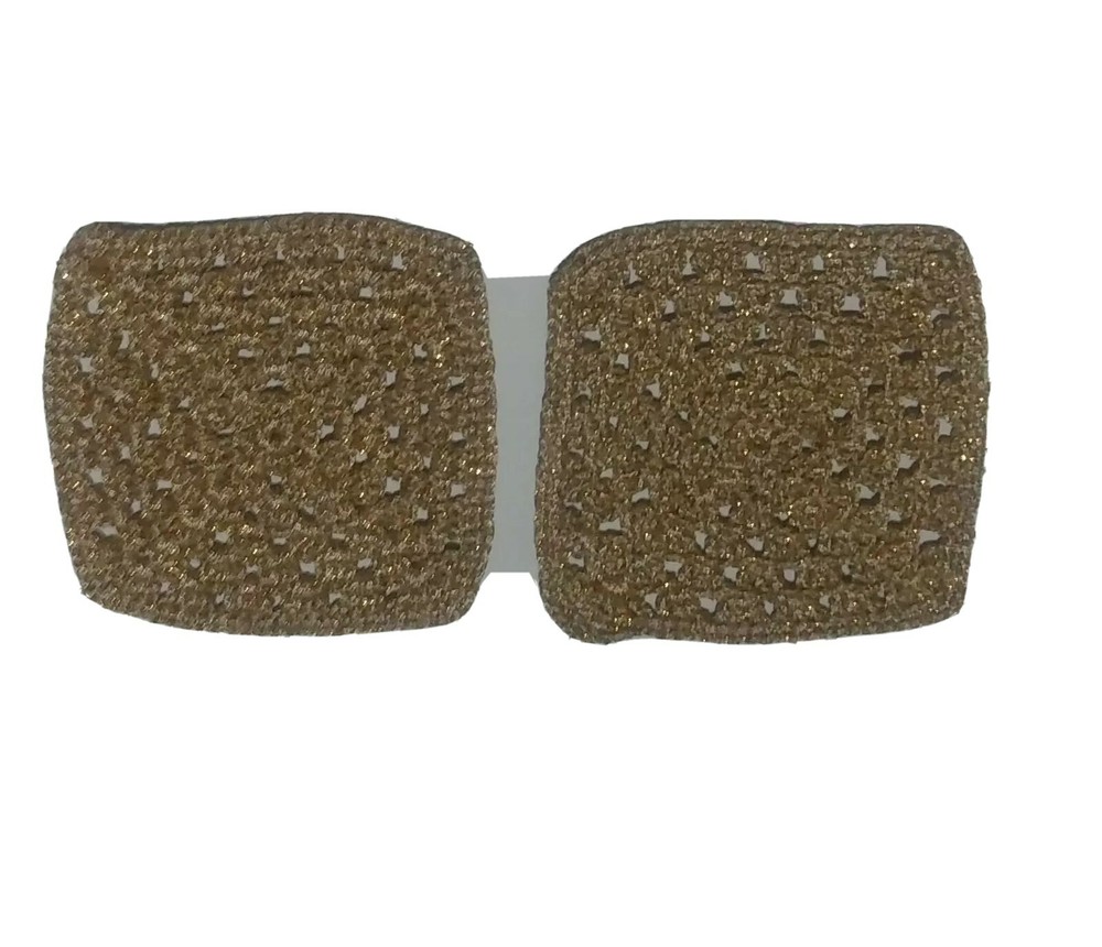 New 2Pcs/set Handmade Coasters with Golden Shining Thread 4.5''
