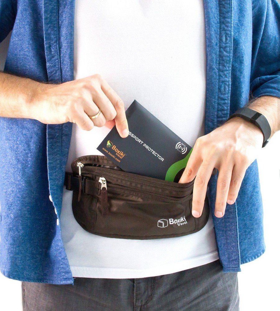 Boxiki Travel RFID Protection Bundle: Sleeves Set with Color Coding and Hidde...
