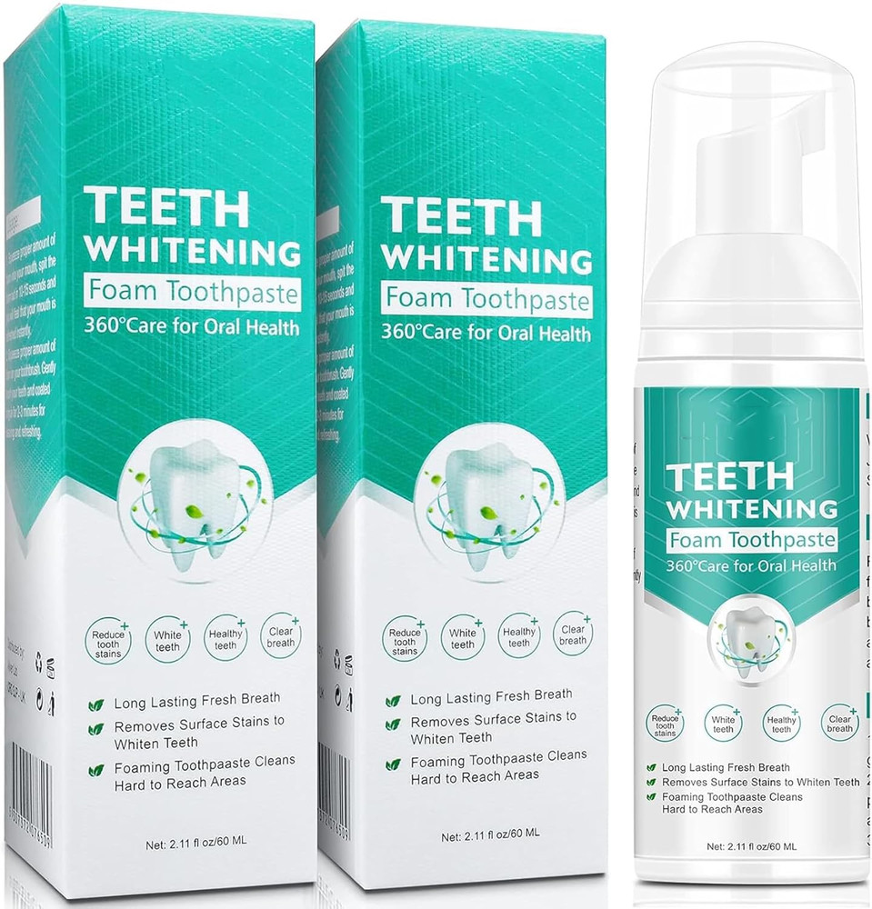 Foam Toothpaste 2Pcs,Stain Removal Toothpaste for Sensitive Teeth,Teeth Foaming