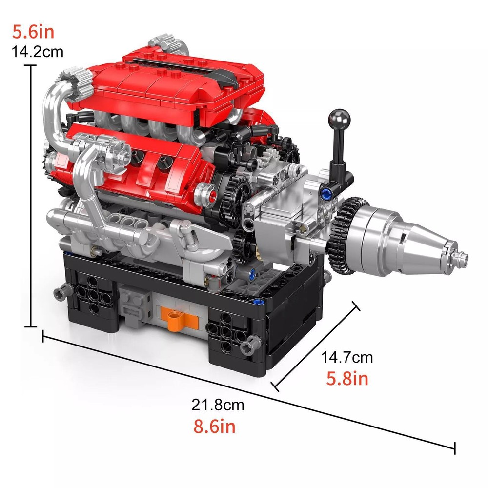 1pcs V8 Engine Motor Mechanical Engineering Model Building Block Gift Collection