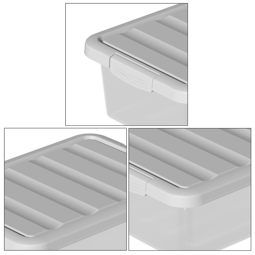 2 PCS Medium Storage Bin Lid 14 Quart Stackable Clear Organizing Box Latch