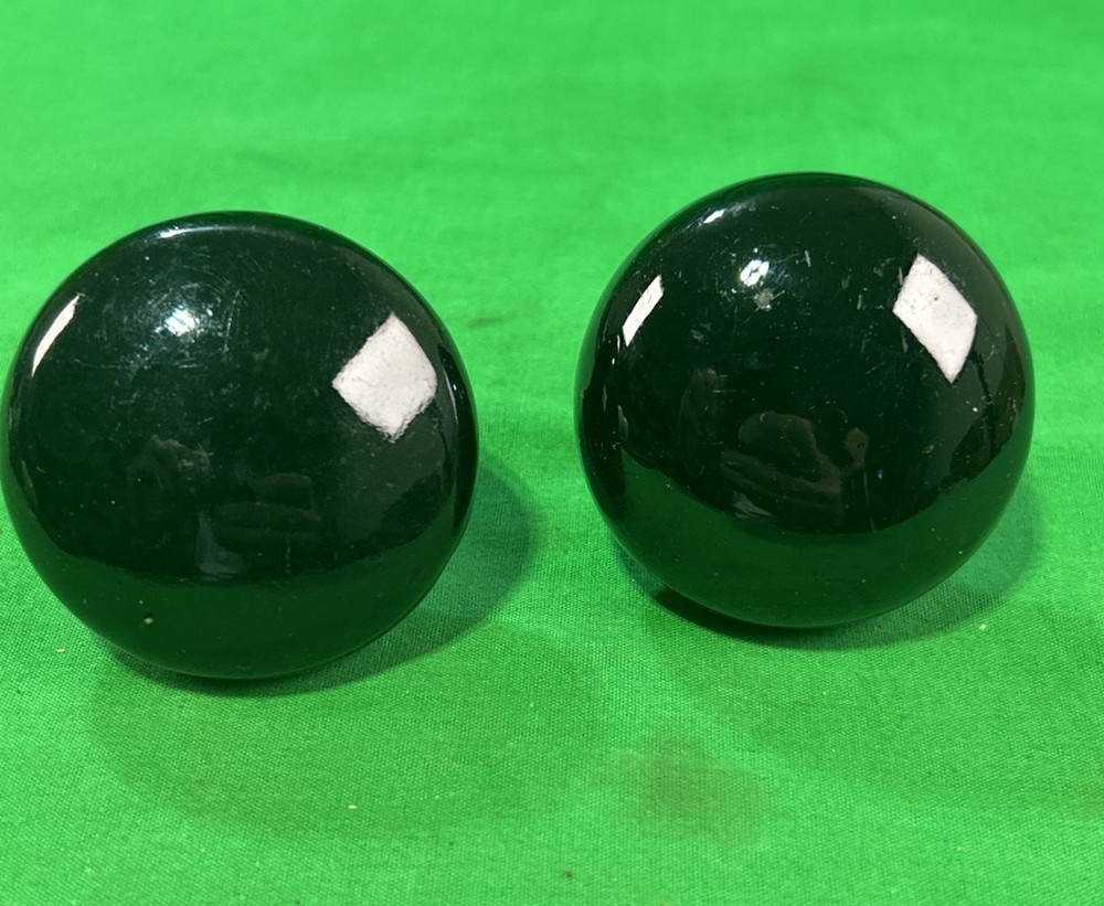 2 Antique  Porcelain Door Knob Handle  Jet Black 2 Knobs