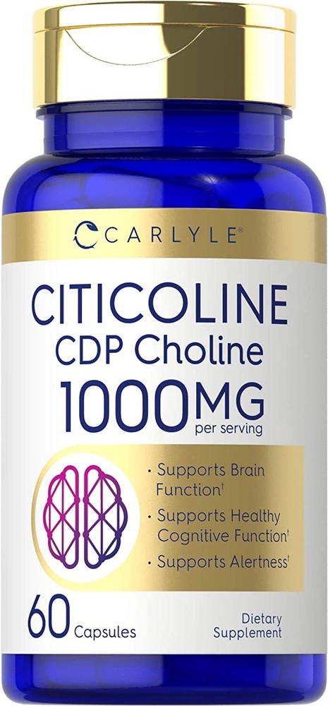 Citicoline CDP Choline | 1000mg | 60 Capsules | Highest Potency | by Carlyle