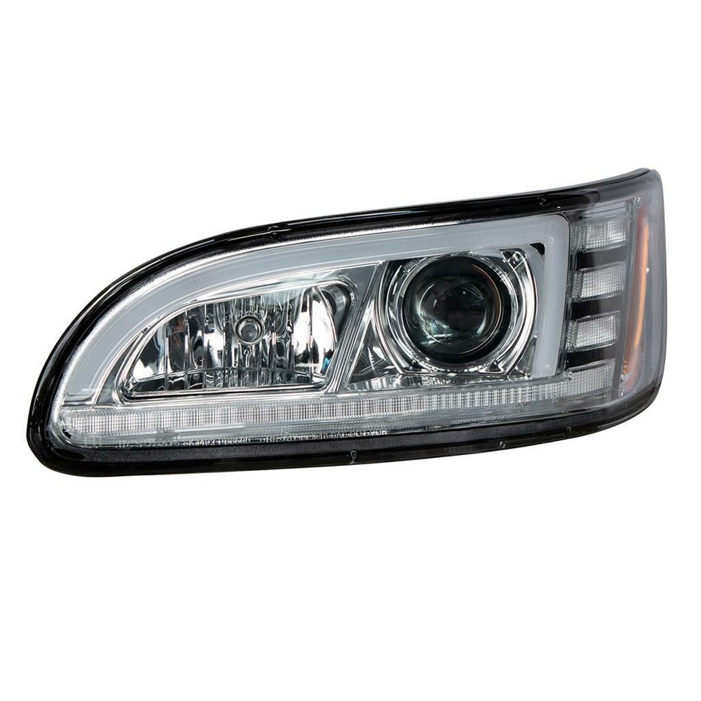 Chrome Projection Headlight w/ LED Sequential Turn-DRL f/ Peterbilt - Driver
