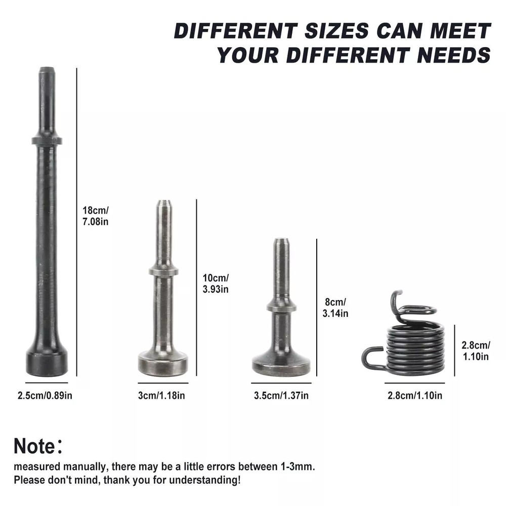 4Pack Smoothing Pneumatic Air Hammer Bits Air Chisel Bits Tool Set with Spring