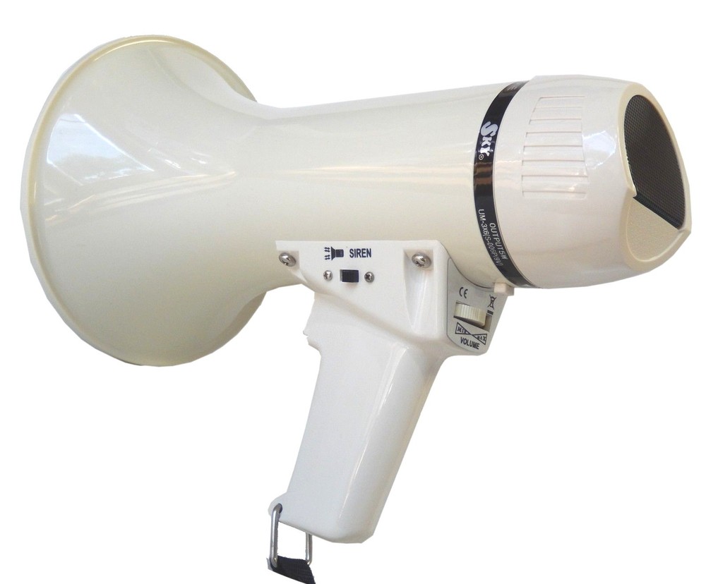 8W Megaphone w/built-in Siren - Hand Held Type