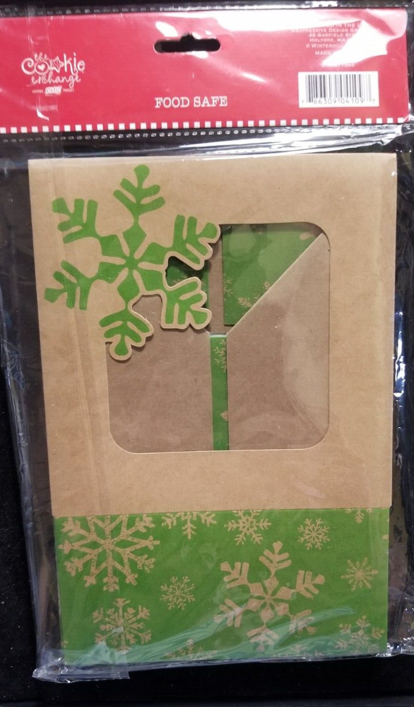 The Cookie Exchange Cookie & Cupcake Bpxes Medium Square Window Snowflake Design