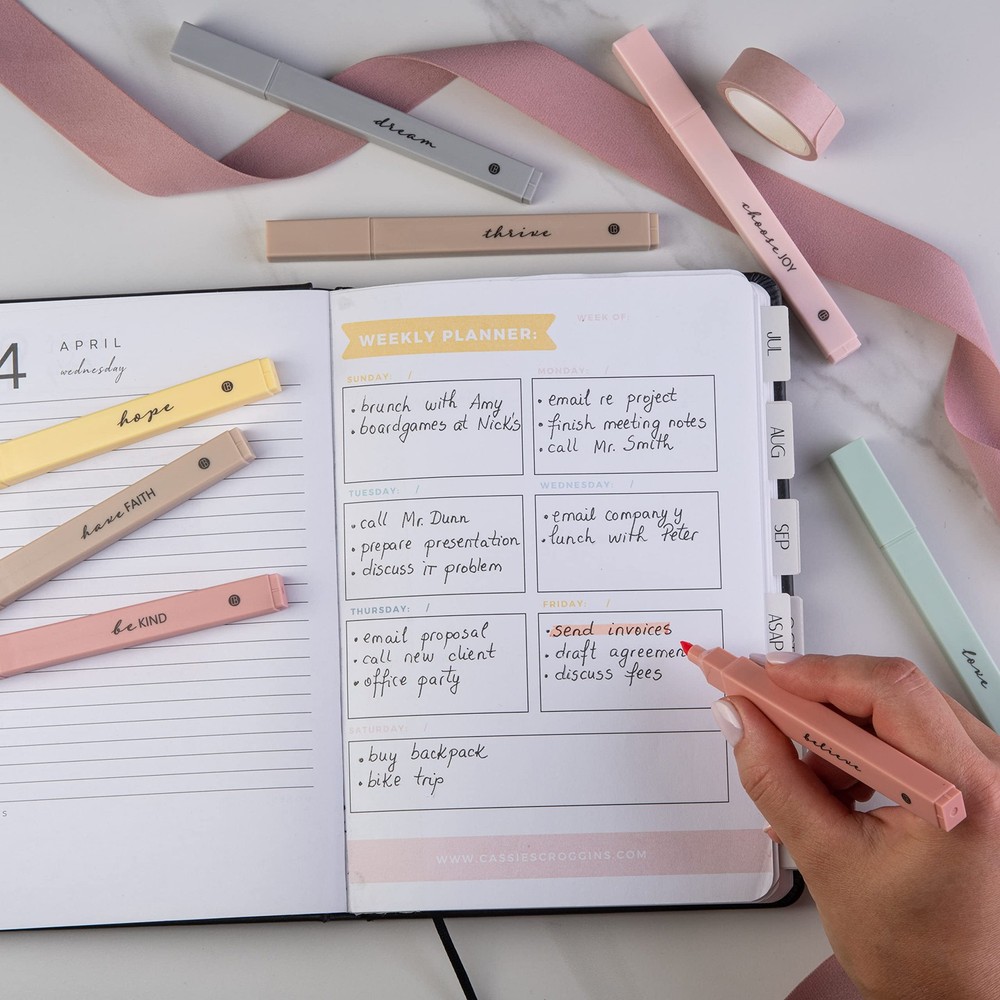 DIVERSEBEE Bible Highlighters with Soft Chisel Tip, 8 Pack 8 Pack, Boho
