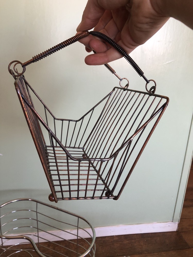 3 Metal Wire Baskets, Kitchen Bathroom Storage Organization