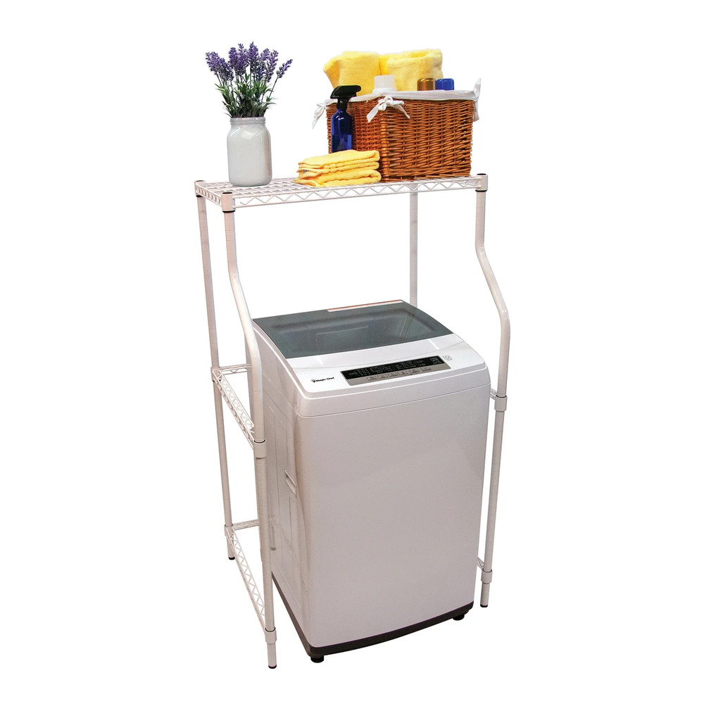 Laundry Storage Rack Compact Washer Dryer Shelf Stackable Room Space Saver Stand