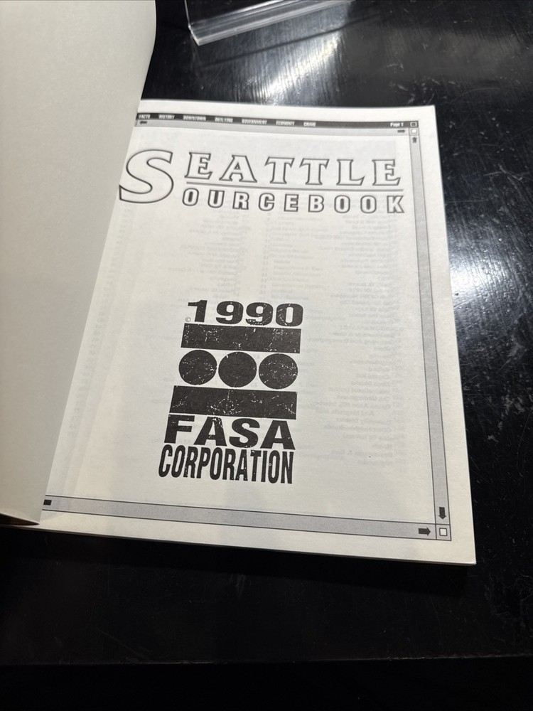 Seattle Sourcebook Shadowrun RPG 1990 7201 FASA