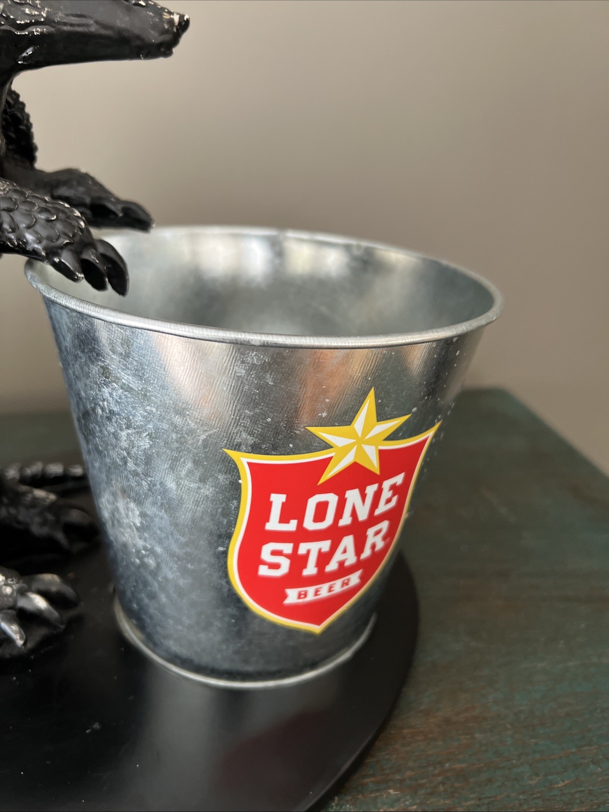 VTG. 1970s LONE STAR BEER ARMADILLO ICE BUCKET BACK BAR ADVERTISING DISPLAY RARE