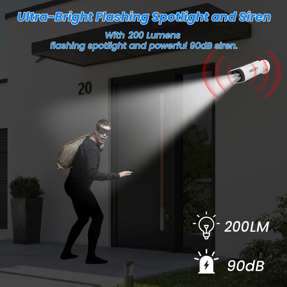 WiFi6 DualBand Wireless Solar Battery Power Security Camera System Outdoor 4PACK