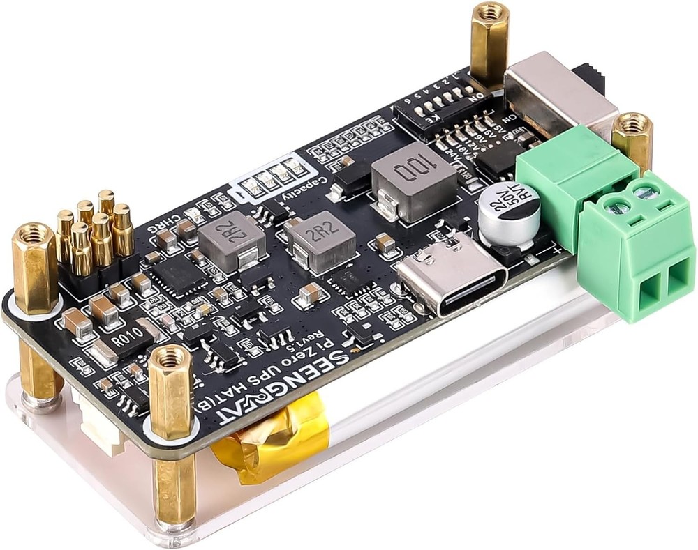 UPS HAT B Power Management Board with Solar MPPT for Raspberry Pi Zero Projects