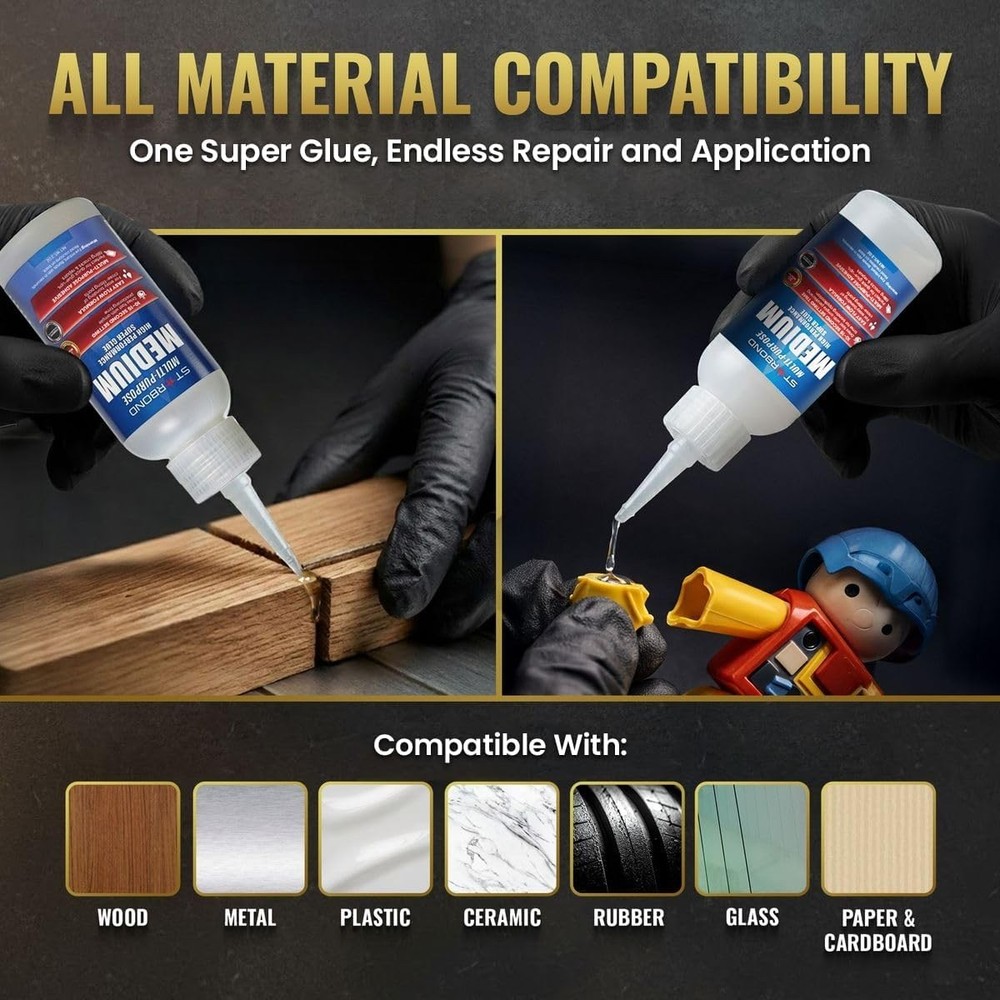 Medium Super Glue Pro Kit (2 oz) – Strong, Fast, All-Purpose CA Glue