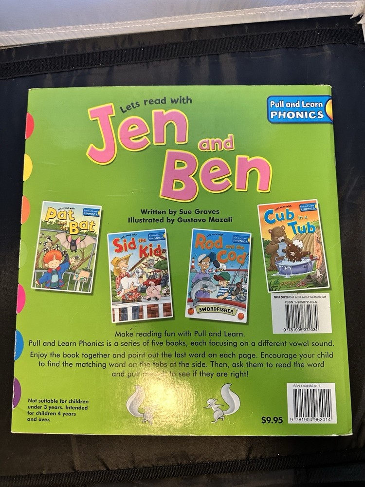 Pull and Learn Phonics 5 Book Set Grade School Reading & Writing Ages 4-7