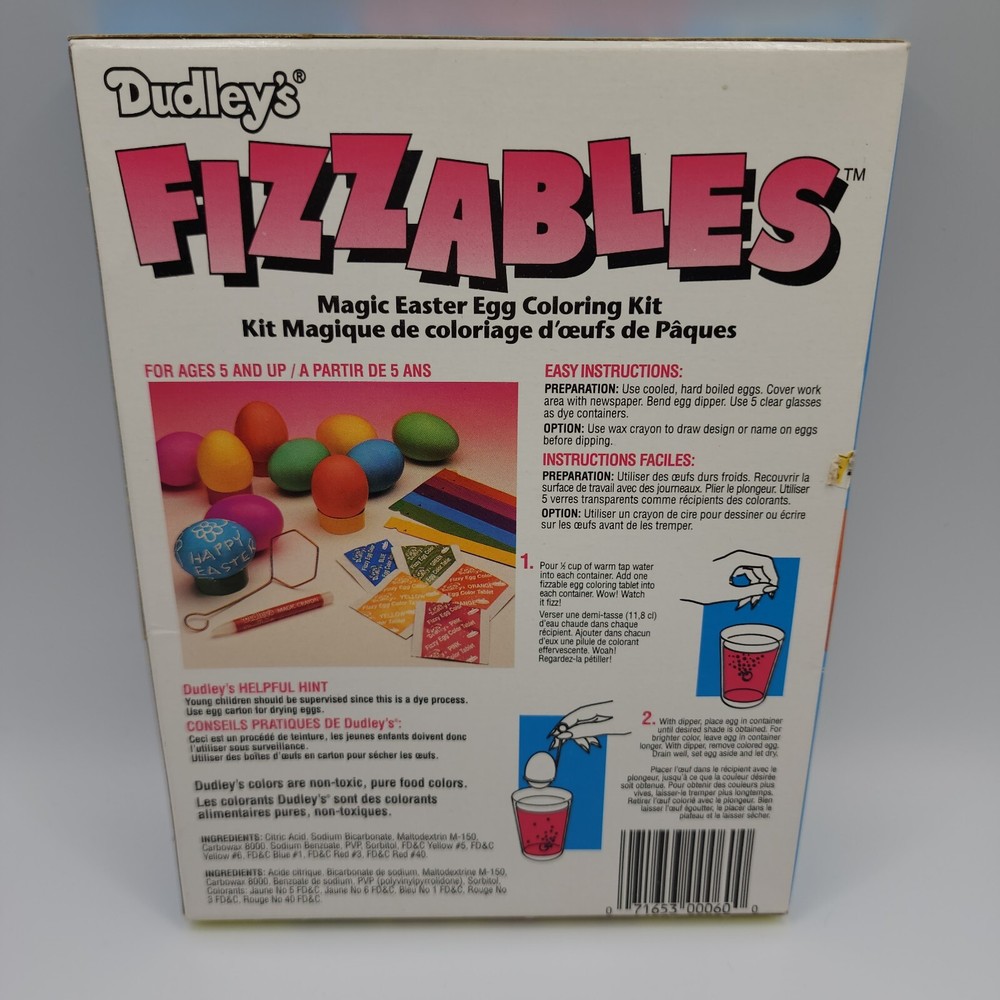 Vintage Easter NOS Dudleys Fizzables Easter Egg Decorating Kit
