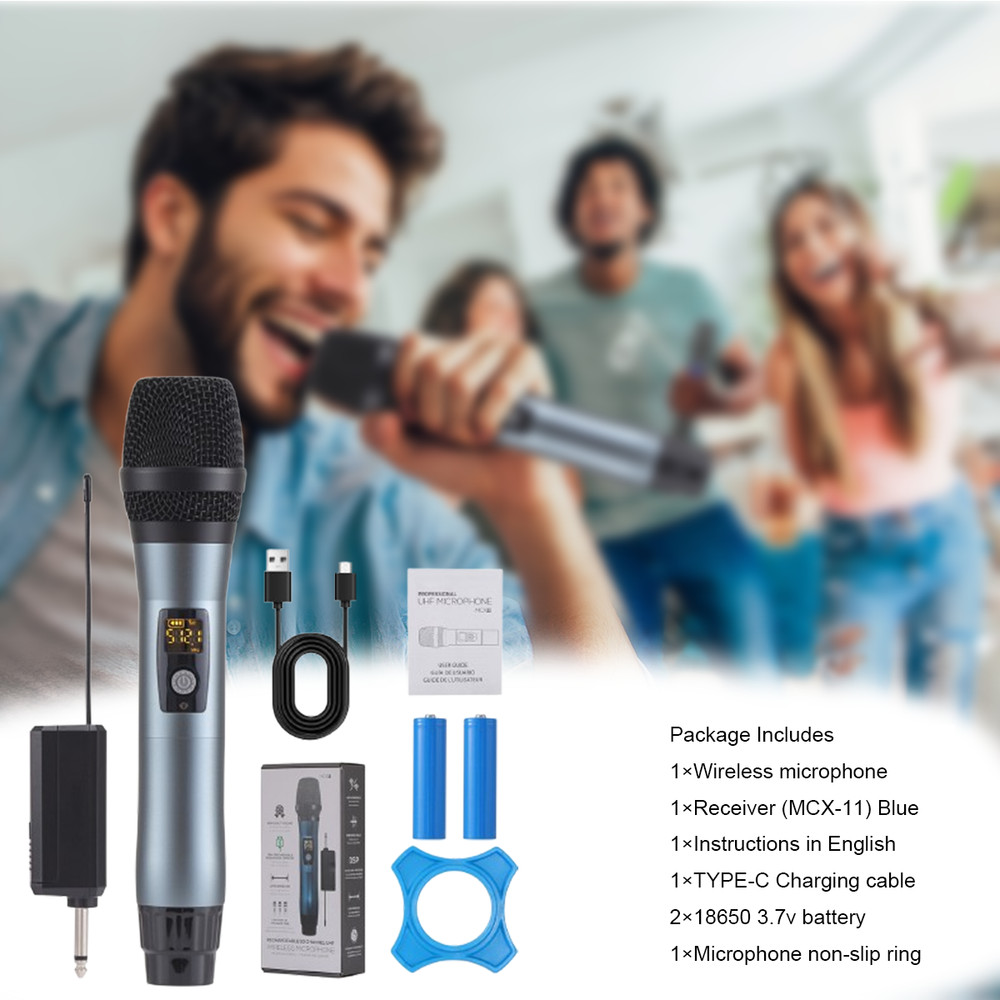 Wireless Microphone Professional Handheld w/Mic System MCX-11 Receiver Karaoke