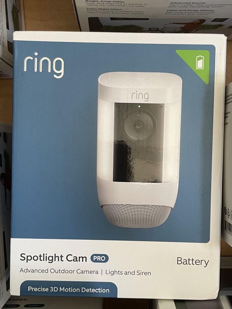 Ring Spotlight Cam Pro Battery - White NEW
