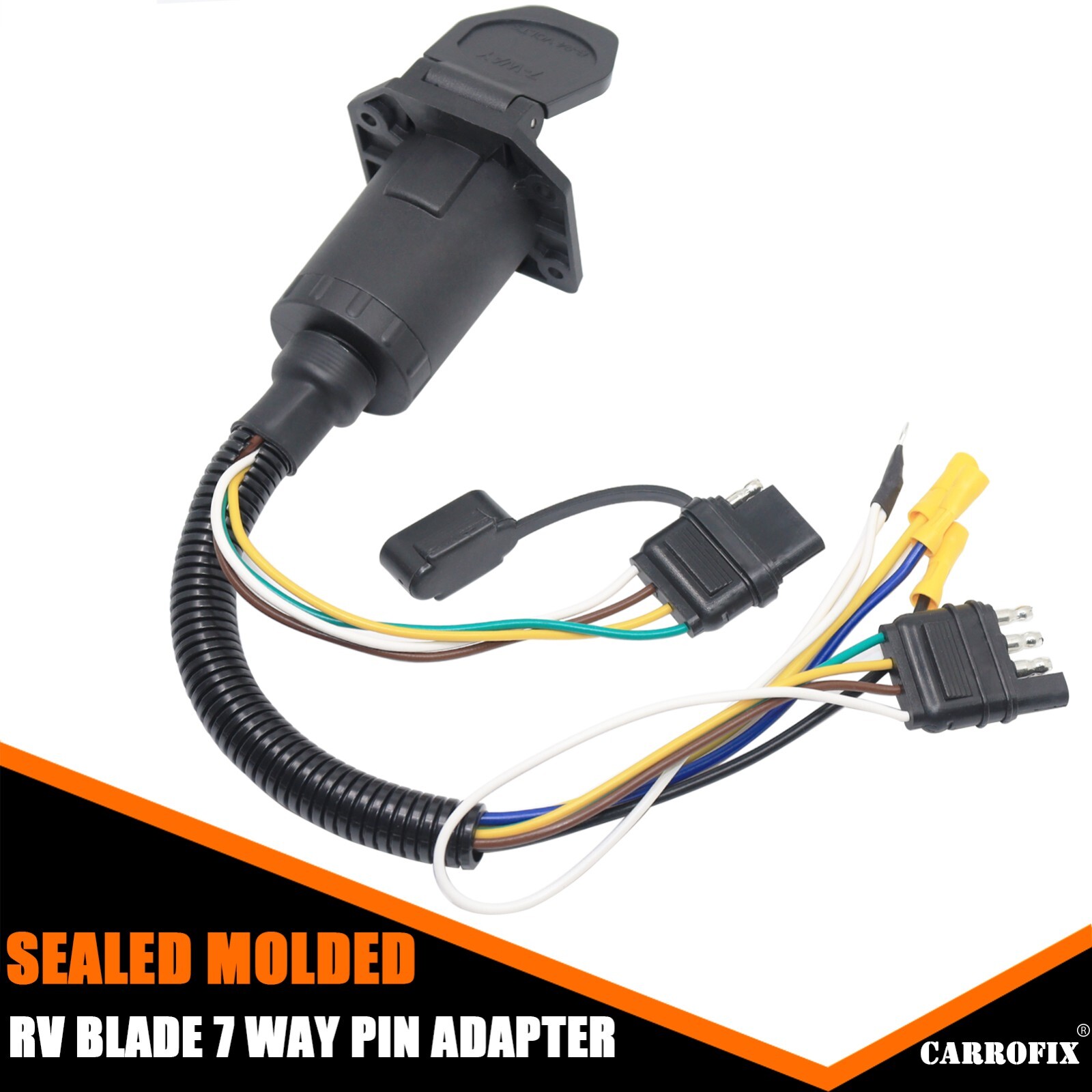 Universal Multi-Tow trailer light connector 4-way to 7-way