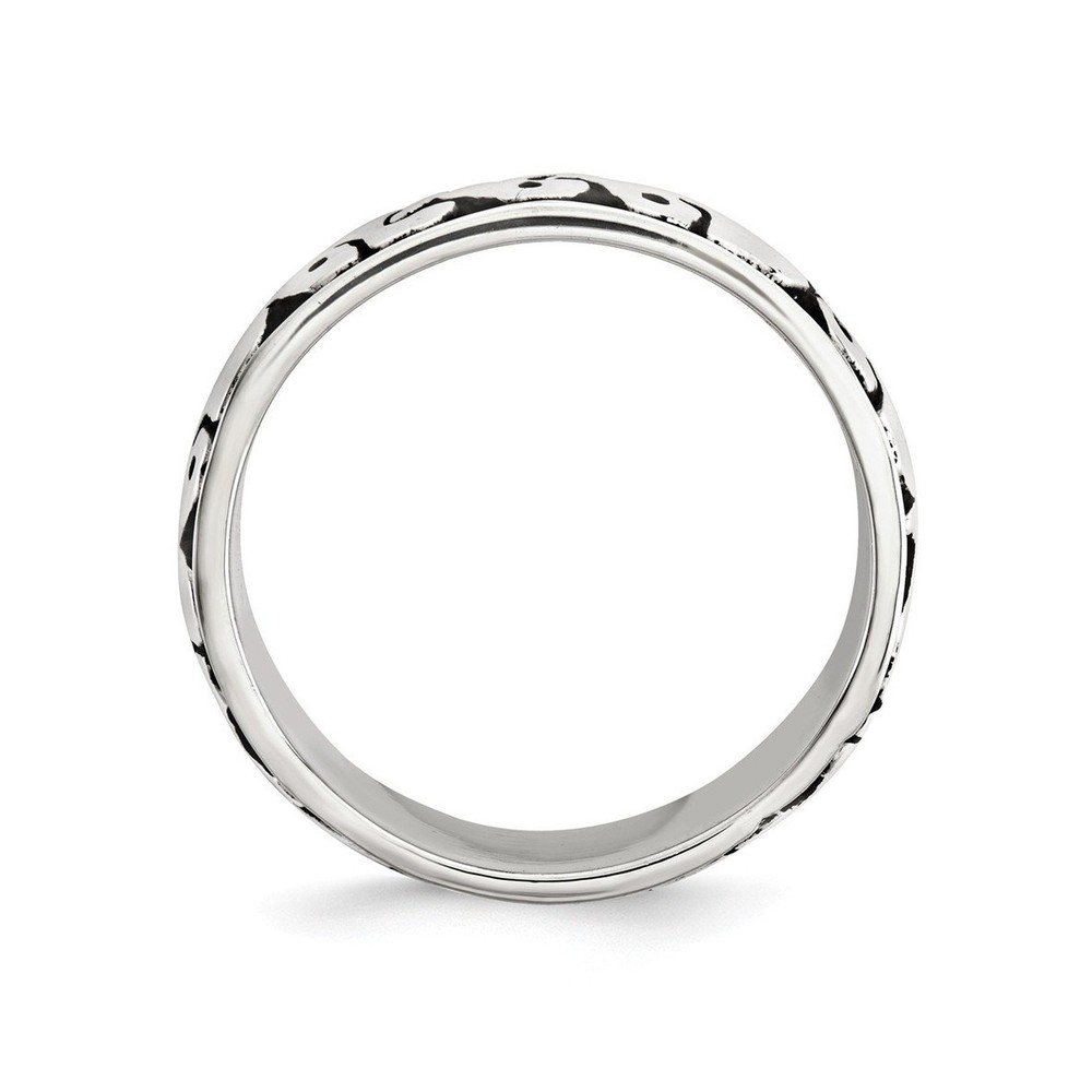 Solid Sterling Silver Polished And Antiqued Elephants Ring 6