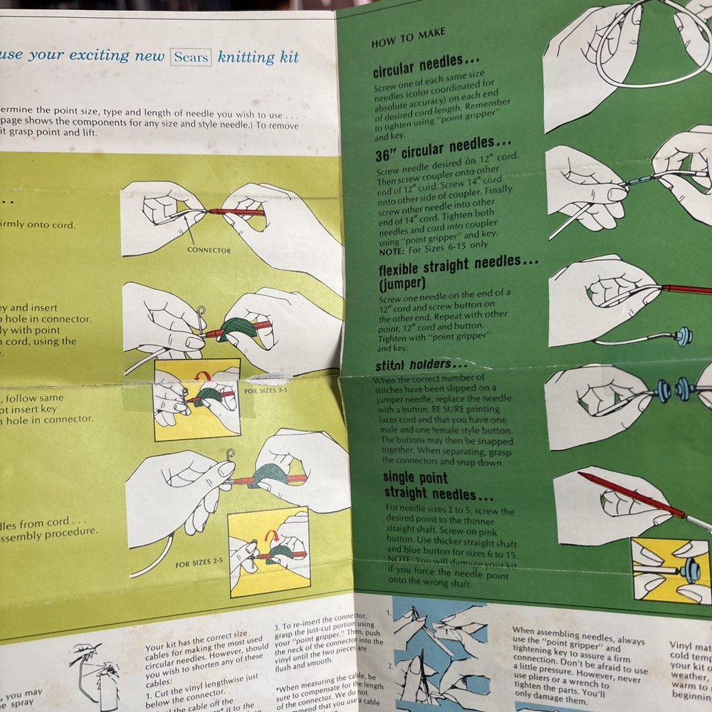 Vtg. Sears Knitting Needle Kit - Some Pieces Missing