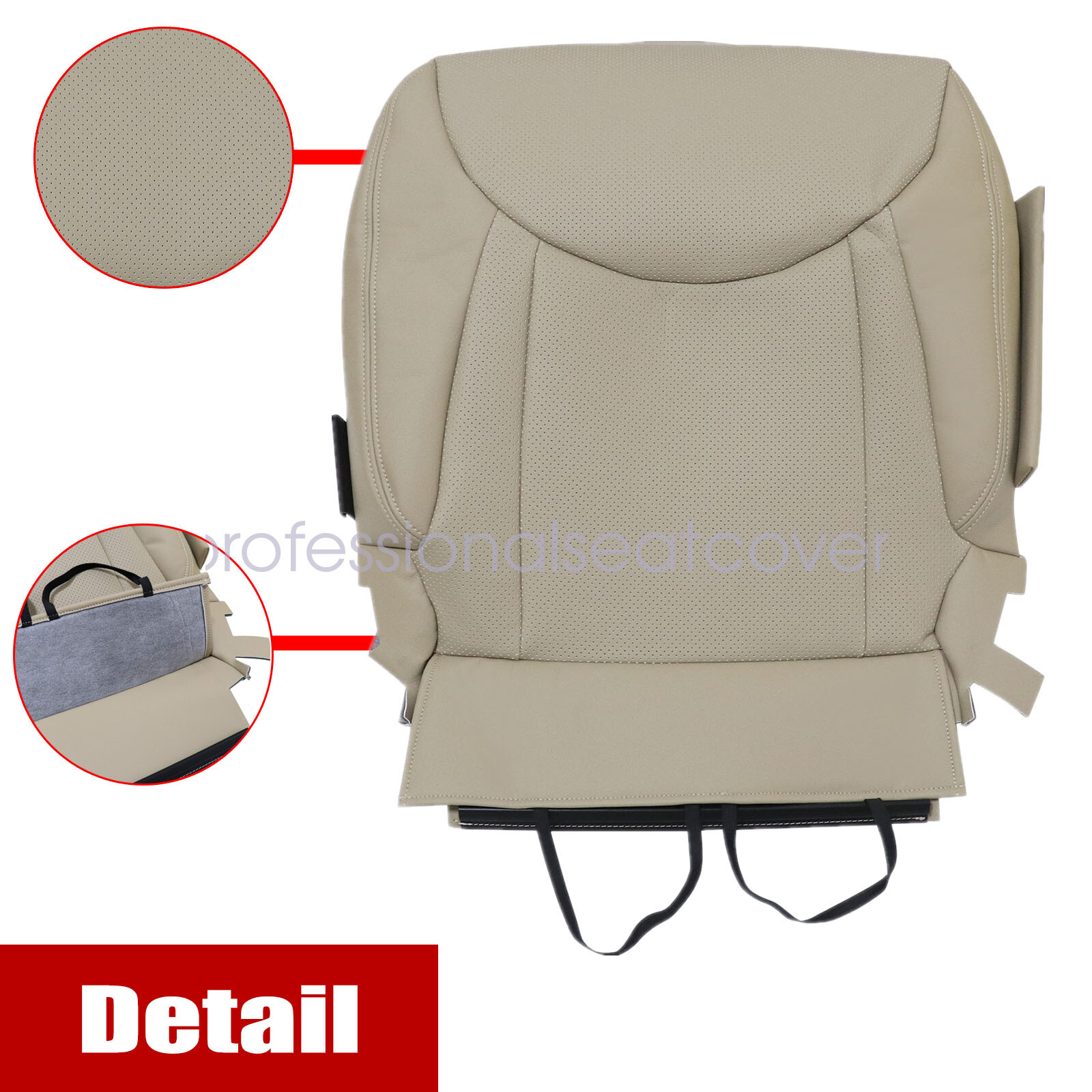 Driver & Passenger Leather Seat Cover Tan For 2001 to 2006 Lexus LS430