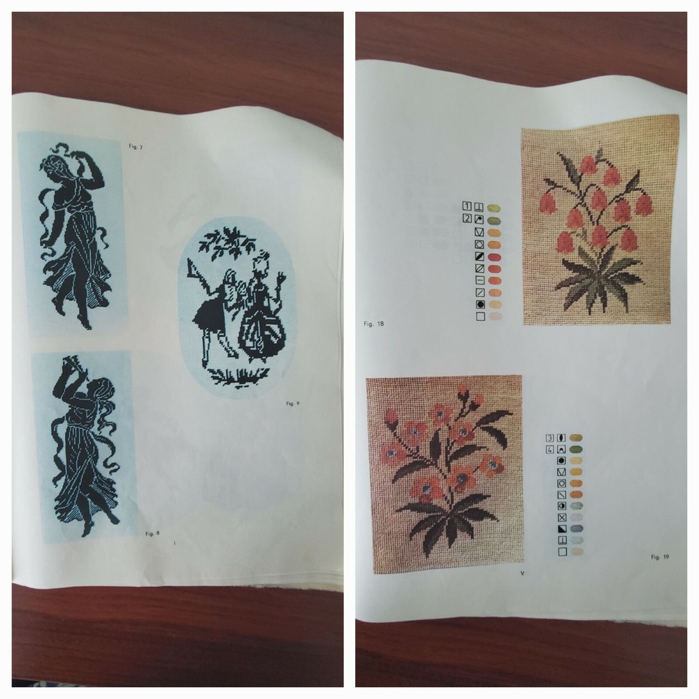 Gobelin Stitch Needlepoint Patterns Book + Large Patterns Vintage Romanian