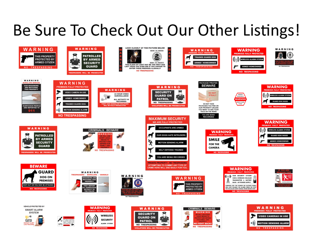 2nd Amendment Gun Flash Warning Stickers / 6 Pack + FREE Shipping