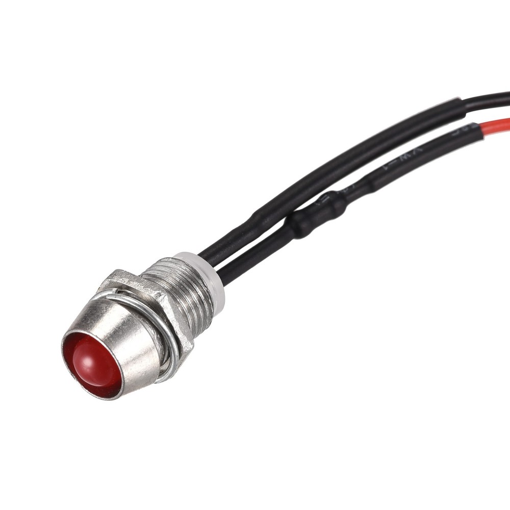 10Pack LED Indicator Light AC/DC 110V 8mm Panel Mount Metal Shell