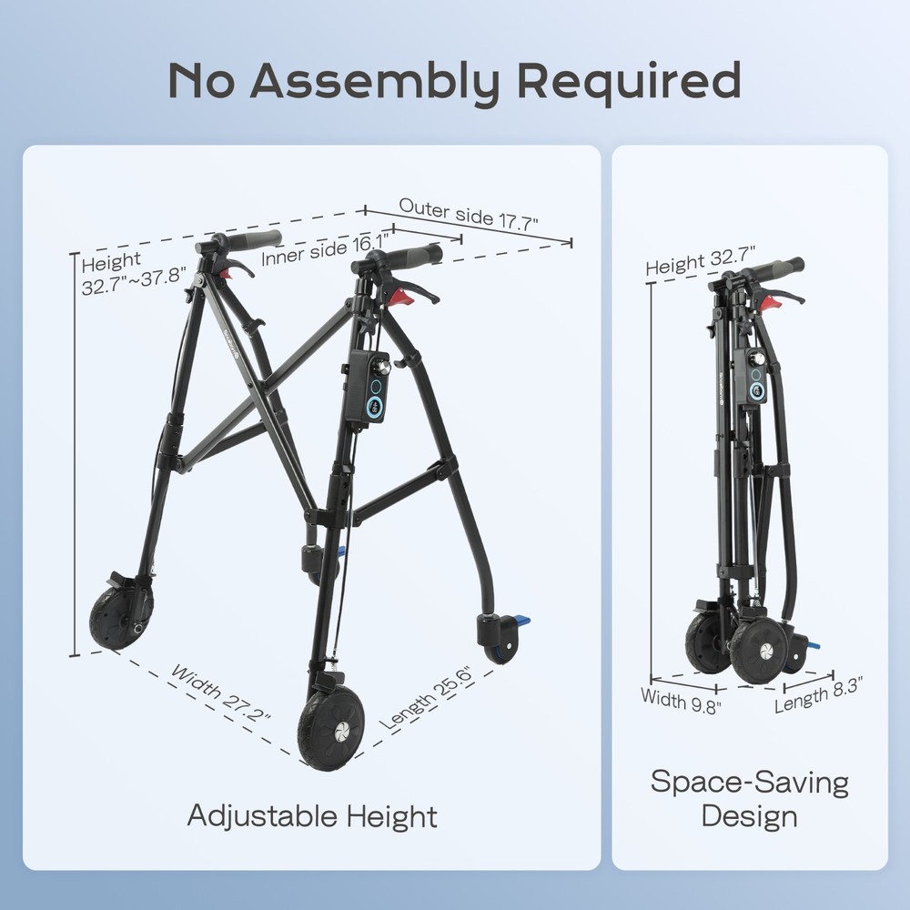 【Resistance Adjustable】Rollator Walker - Strength Training & Mobility Aid