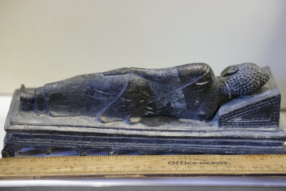 Older Bronze Statue Sleeping God 9" X 3"