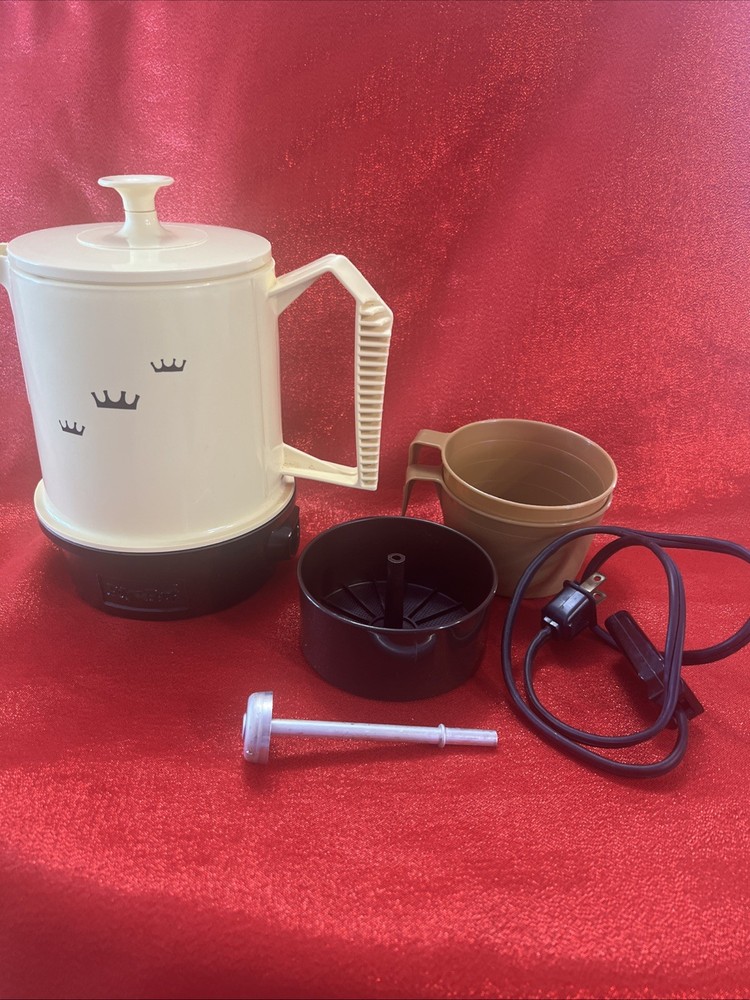 Regal Poly Perk Automatic Percolator Coffee Pot 2-4 Cup Cap Yellow/Brown