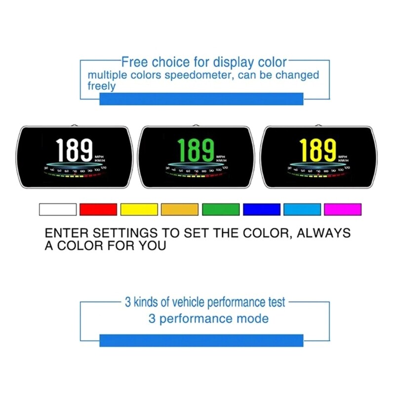 Car HUD Speedometer Security Alarm Digital Alarm Reminder Meter Electronics Tool