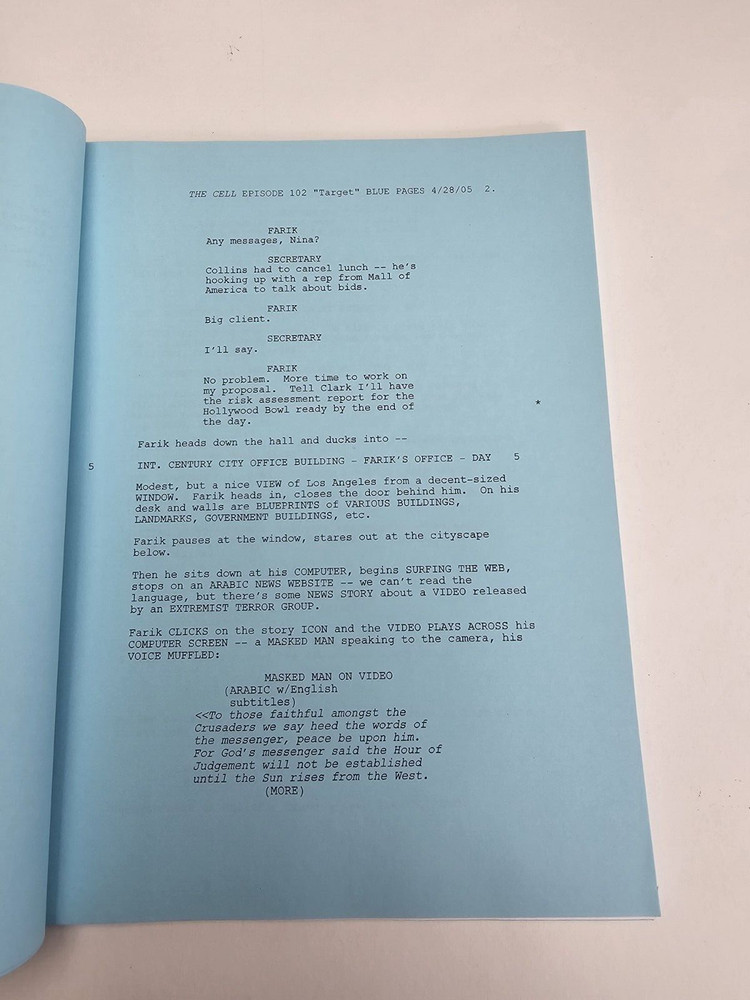 SLEEPER CELL / Ethan Reiff 2005 TV Script, Michael Ealy & Oded Fehr "Target"