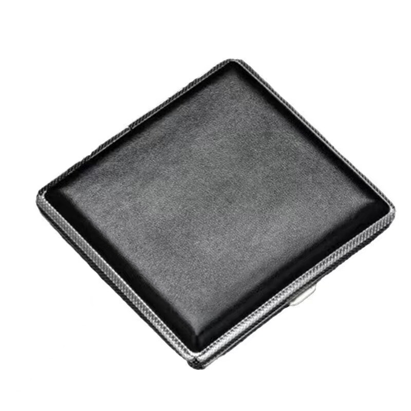 Metal Leather Double Sided Straight Roll up Cigarette Case