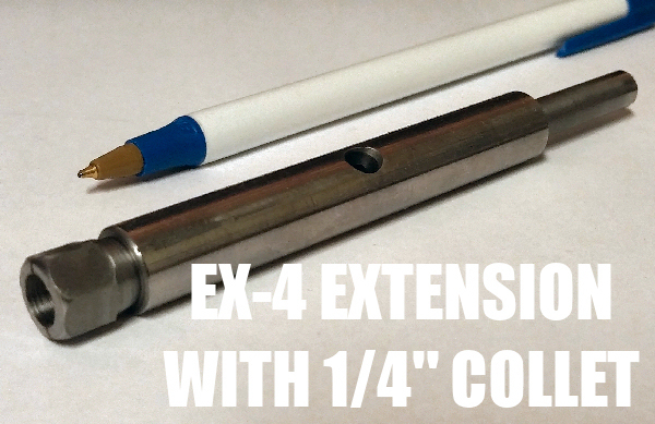 Extension Carbide Burr Tool Holder Collet 1/4" Extender Engine Porting Welding